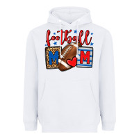White Football mom red and blue team color mother's day Heavyweight Hoodie - HowdyJamesFarm