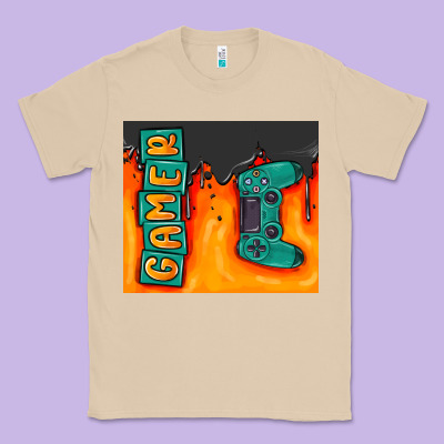Gamer Classic Tee Designed By Maliassmallbusiness