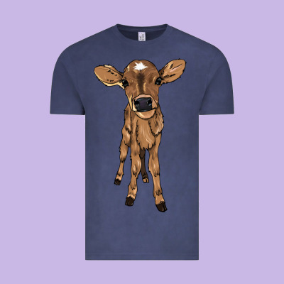 Baby Cow Vintage Tee Designed By Nancycooperartshop
