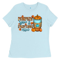 Baby Blue Pumpkin spice and everything nice Ladies Tee - RanaPortraitStore