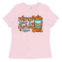 Bubblegum Pink Pumpkin spice and everything nice Ladies Tee - RanaPortraitStore
