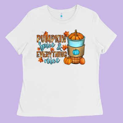 Pumpkin Spice And Everything Nice Ladies Tee Designed By Ranaportraitstore