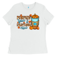 White Pumpkin spice and everything nice Ladies Tee - RanaPortraitStore