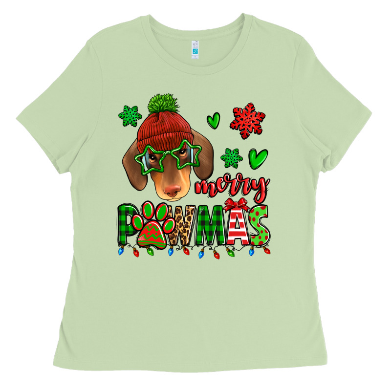 Merry Pawmas Christmas Dachshund Ladies Tee by Jasminsmagicworld | Teevron