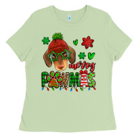 Matcha merry pawmas christmas dachshund Ladies Tee - Jasminsmagicworld