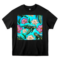Black sea turtle seamless pattern Heavy Core Tee - BundleAndBundleShop
