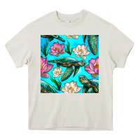 Cream sea turtle seamless pattern Heavy Core Tee - BundleAndBundleShop