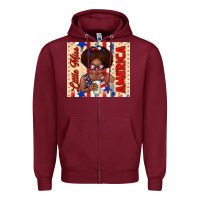 Burgundy little miss america Zipper Hoodie - TumblerDesignByShophia