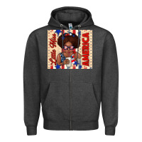 Charcoal Heather little miss america Zipper Hoodie - TumblerDesignByShophia