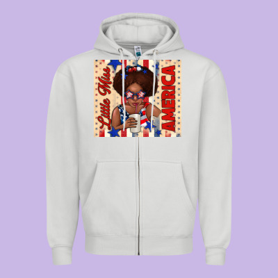 Little Miss America Zipper Hoodie Designed By Tumblerdesignbyshophia