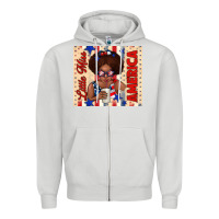 Dove Grey little miss america Zipper Hoodie - TumblerDesignByShophia