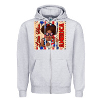 Heather Grey little miss america Zipper Hoodie - TumblerDesignByShophia