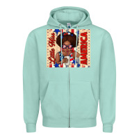 Seafoam little miss america Zipper Hoodie - TumblerDesignByShophia