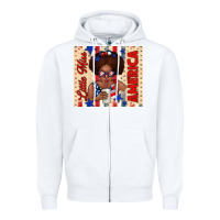 White little miss america Zipper Hoodie - TumblerDesignByShophia