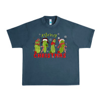 Midnight Navy Pickle Merry Christmas Urban Heavy Tee - MaliasSmallBusiness