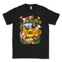 Black farm animals with school bus Classic Tee - NancyCooperArtShop