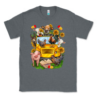 Charcoal Heather farm animals with school bus Classic Tee - NancyCooperArtShop