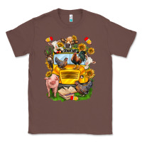 Chestnut farm animals with school bus Classic Tee - NancyCooperArtShop