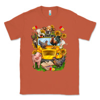 Copper farm animals with school bus Classic Tee - NancyCooperArtShop