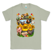 Matcha farm animals with school bus Classic Tee - NancyCooperArtShop