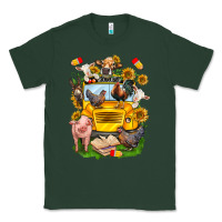 Sports Green farm animals with school bus Classic Tee - NancyCooperArtShop