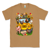 Toasted Coconut farm animals with school bus Classic Tee - NancyCooperArtShop