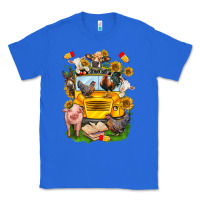 True Royal farm animals with school bus Classic Tee - NancyCooperArtShop
