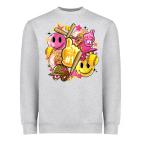 Heather Grey retro softball Heavyweight Sweatshirt - Artiststas