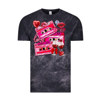 Cloud Black valentines day cassette Vintage Tee - NancyCooperArtShop