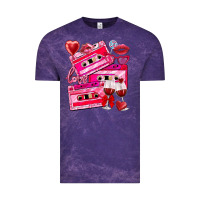 Cloud Purple valentines day cassette Vintage Tee - NancyCooperArtShop