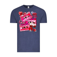 Vintage Denim valentines day cassette Vintage Tee - NancyCooperArtShop