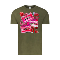 Vintage Olive valentines day cassette Vintage Tee - NancyCooperArtShop