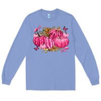 Colony Blue breast cancer awareness pink pumpkins Long Sleeve Tee - LillyAllenDesigns