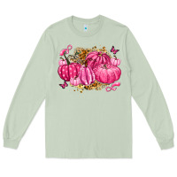 Matcha breast cancer awareness pink pumpkins Long Sleeve Tee - LillyAllenDesigns