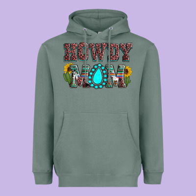 Howdy Mom Mother's Day Heavyweight Hoodie Designed By Howdyjamesfarm