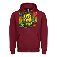 Burgundy live love aloha Zipper Hoodie - TumblerDesignByShophia