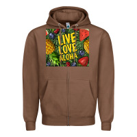 Chestnut live love aloha Zipper Hoodie - TumblerDesignByShophia