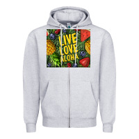Heather Grey live love aloha Zipper Hoodie - TumblerDesignByShophia