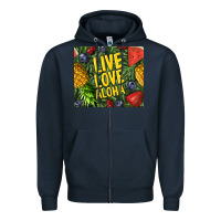 Navy live love aloha Zipper Hoodie - TumblerDesignByShophia