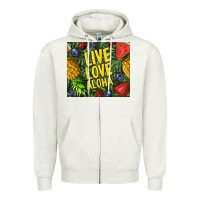 Oatmeal Heather live love aloha Zipper Hoodie - TumblerDesignByShophia