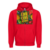 Red live love aloha Zipper Hoodie - TumblerDesignByShophia