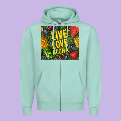 Live Love Aloha Zipper Hoodie Designed By Tumblerdesignbyshophia