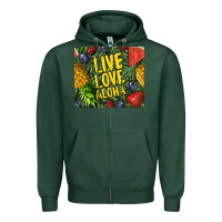 Sports Green live love aloha Zipper Hoodie - TumblerDesignByShophia