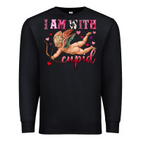 Black i am with cupid Premium Sweatshirt - OliviaCreatesArt