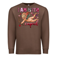 Chestnut i am with cupid Premium Sweatshirt - OliviaCreatesArt