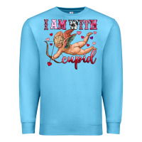 Ocean Blue i am with cupid Premium Sweatshirt - OliviaCreatesArt