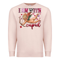 Pale Pink i am with cupid Premium Sweatshirt - OliviaCreatesArt