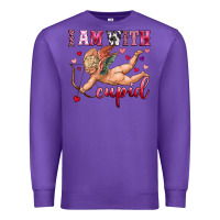 Purple i am with cupid Premium Sweatshirt - OliviaCreatesArt