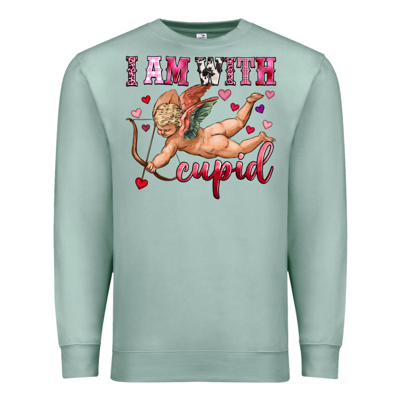 I Am With Cupid Premium Sweatshirt by OliviaCreatesArt | Teevron