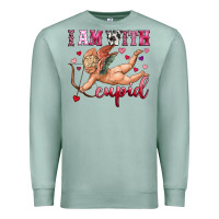 Seafoam i am with cupid Premium Sweatshirt - OliviaCreatesArt